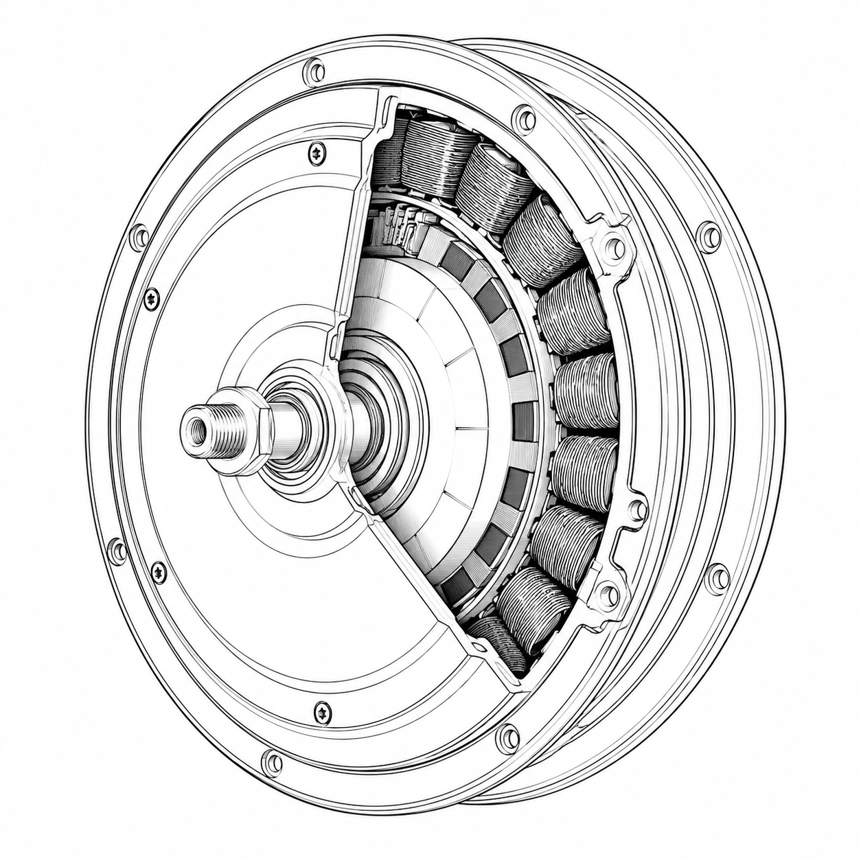 Hub motor cutaway