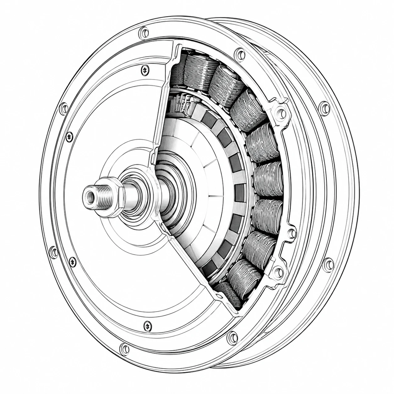Hub motor cutaway